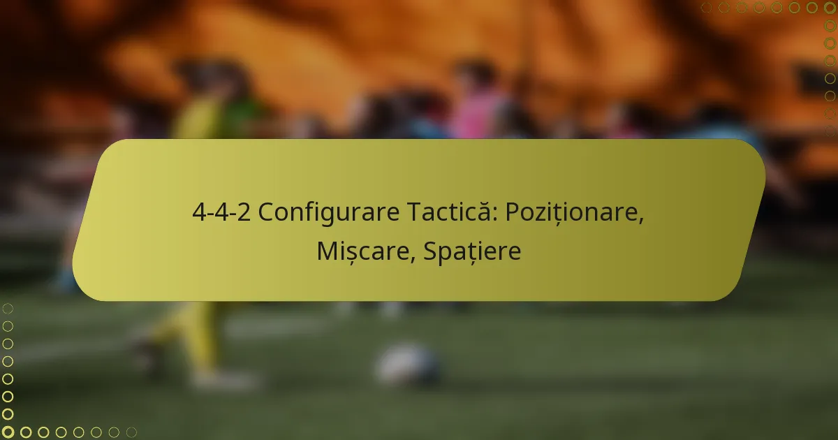 4-4-2 Configurare Tactică: Poziționare, Mișcare, Spațiere