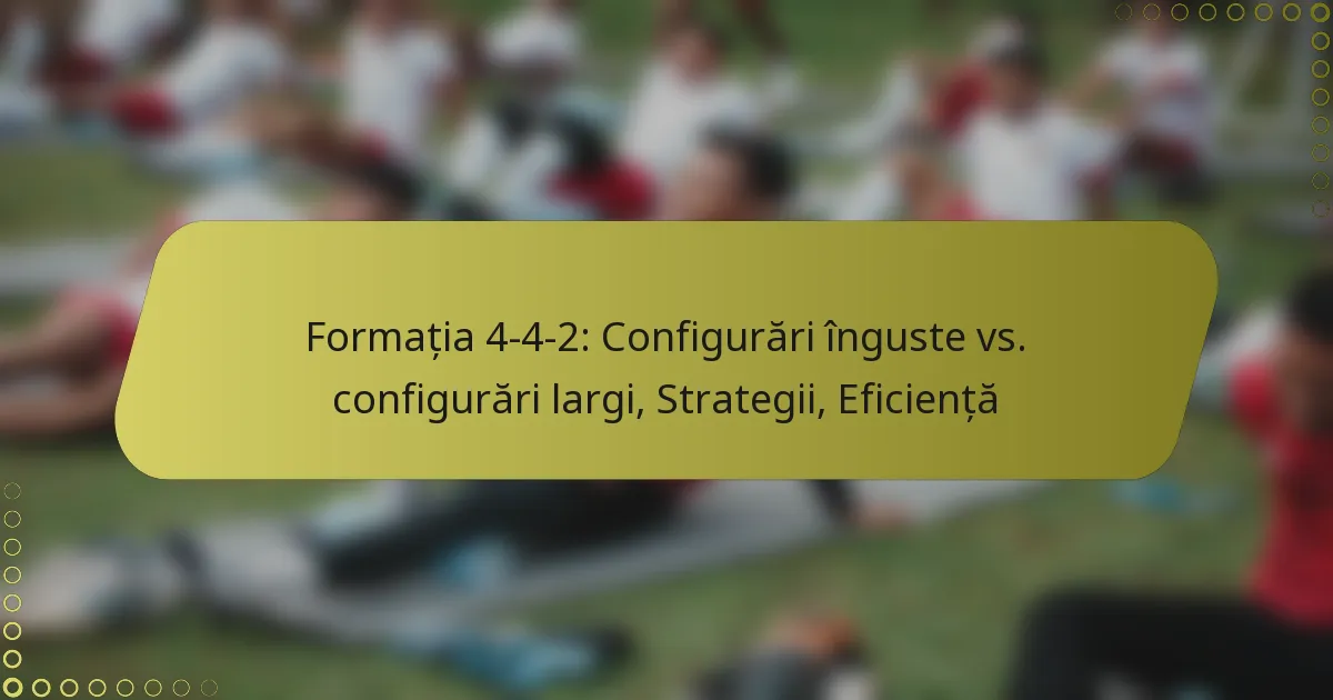 Formația 4-4-2: Configurări înguste vs. configurări largi, Strategii, Eficiență