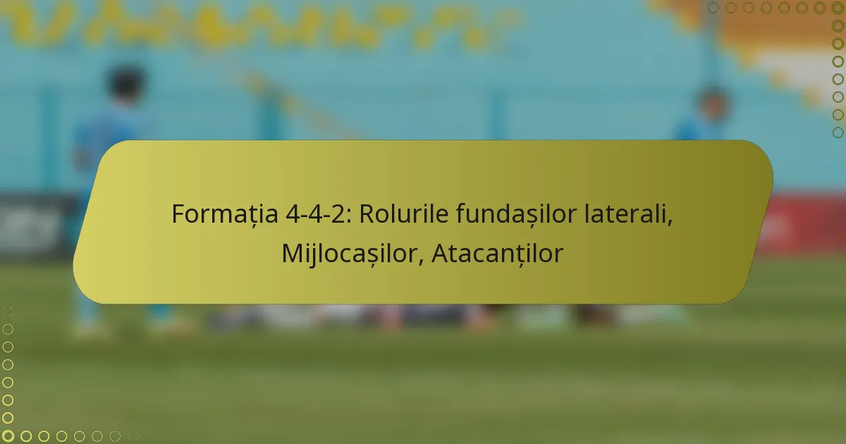 Formația 4-4-2: Rolurile fundașilor laterali, Mijlocașilor, Atacanților