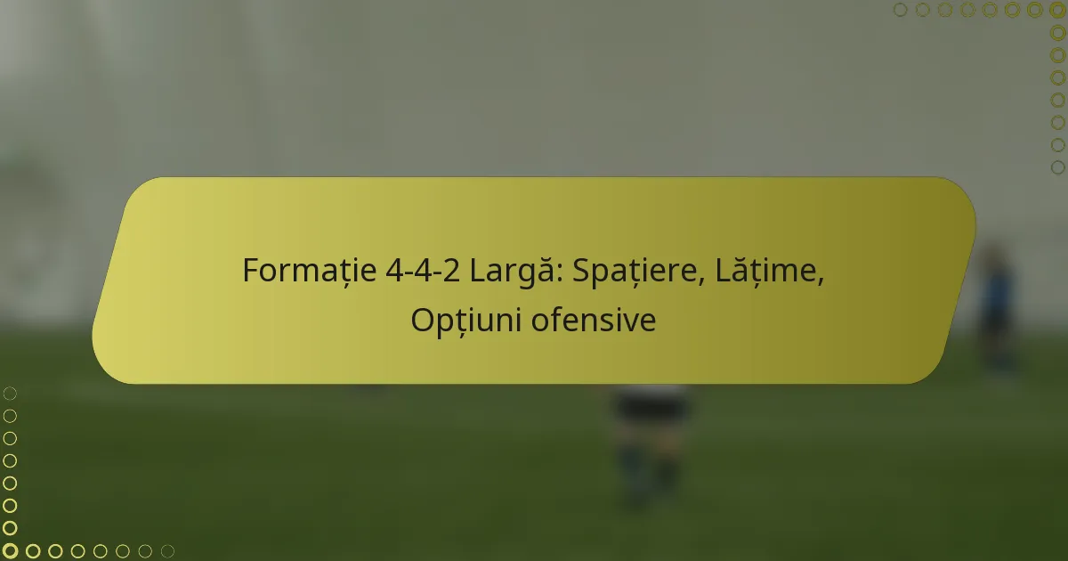 Formație 4-4-2 Largă: Spațiere, Lățime, Opțiuni ofensive