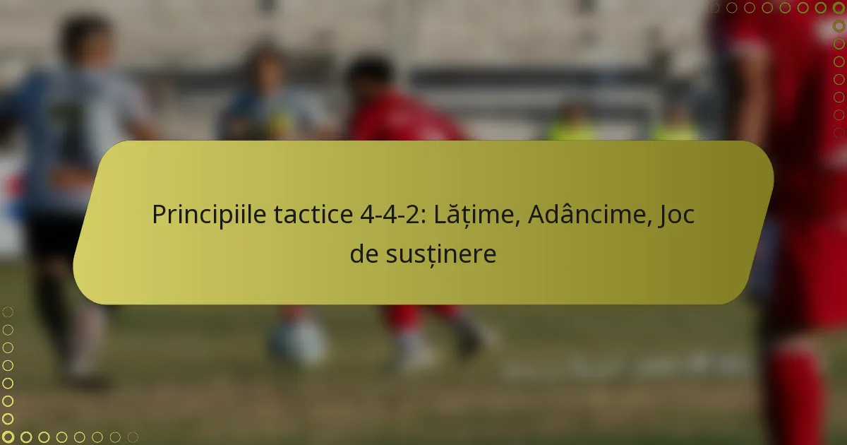 Principiile tactice 4-4-2: Lățime, Adâncime, Joc de susținere