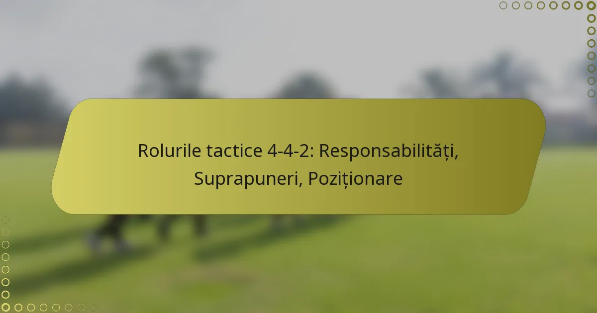 Rolurile tactice 4-4-2: Responsabilități, Suprapuneri, Poziționare